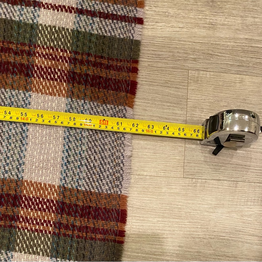Blarney Woollen Mills Recycled Rug 100% Wool Plaid Throw Blanket Cabin 62” x 44” - Picture 5 of 6
